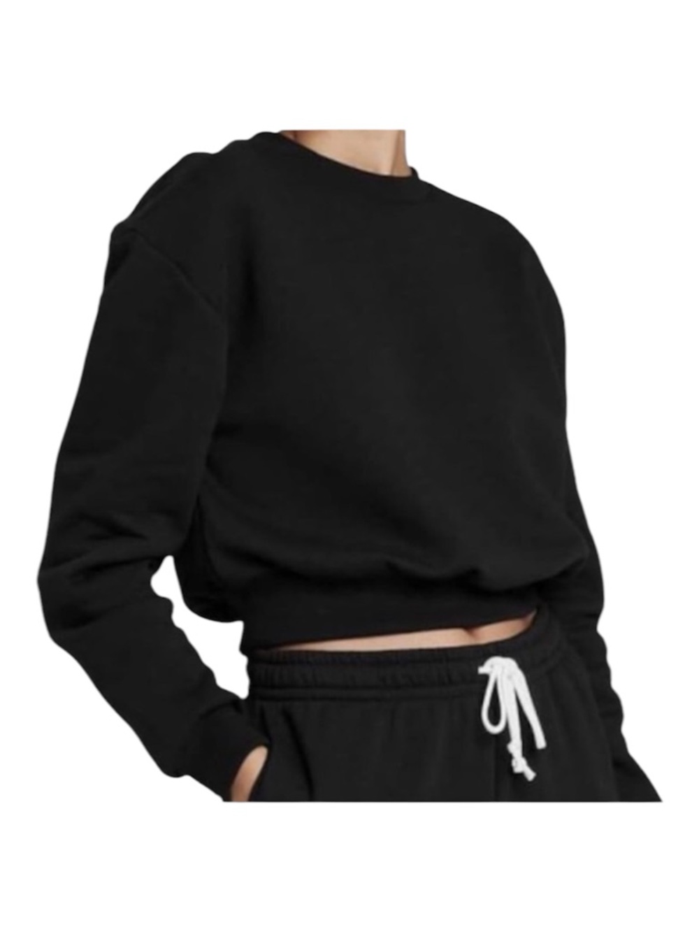 Wild Fable Women's Black Cropped Sweatshirt